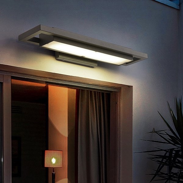 【リーズナブル】【IISINUO】屋外用 デザインウォールブラケット照明 ブラック（W350×D150・W550×D150mm）*** ウォールライト・ブラケットライト