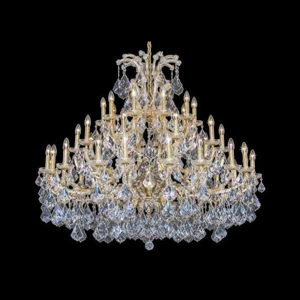 【Asfour Crystal】エジプト・クリスタルシャンデリア1502  ゴールド／クローム 40+1灯 (Φ1350×H1020mm)