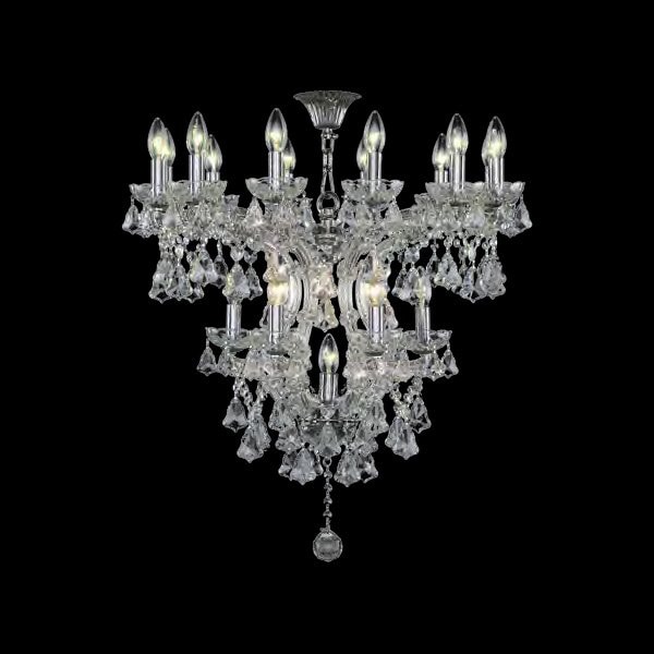 【Asfour Crystal】エジプト・クリスタルシャンデリア1560／6  ゴールド／クローム 18+1灯 (Φ630×H700mm)