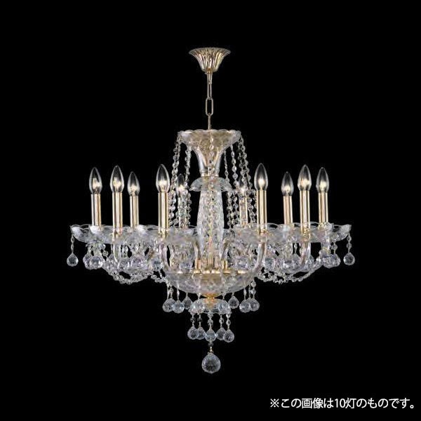 【Asfour Crystal】エジプト・クリスタルシャンデリア185  ゴールド／クローム 6灯 (Φ780×H660mm)