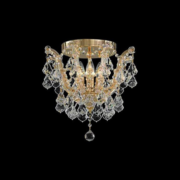 【Asfour Crystal】エジプト・クリスタルシーリングシャンデリア52／8  ゴールド／クローム 4灯 (Φ420×H300mm)