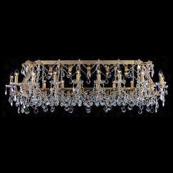 【Asfour Crystal】エジプト・クリスタルシーリングシャンデリア（オーバル）16／1550  ゴールド／クローム 23灯 (Φ1650×H600mm)