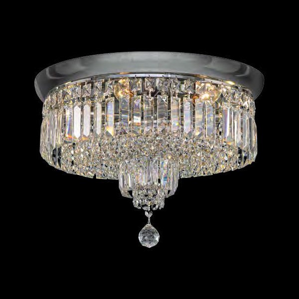 【Asfour Crystal】エジプト・クリスタルシーリングシャンデリア2005／40  ゴールド／クローム 6灯 (Φ400×H300mm)