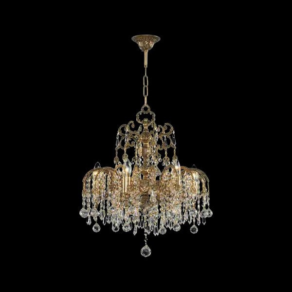 【Asfour Crystal】エジプト・クリスタルシャンデリア598／62  アンティークゴールド 12灯 (Φ620×H550mm)
