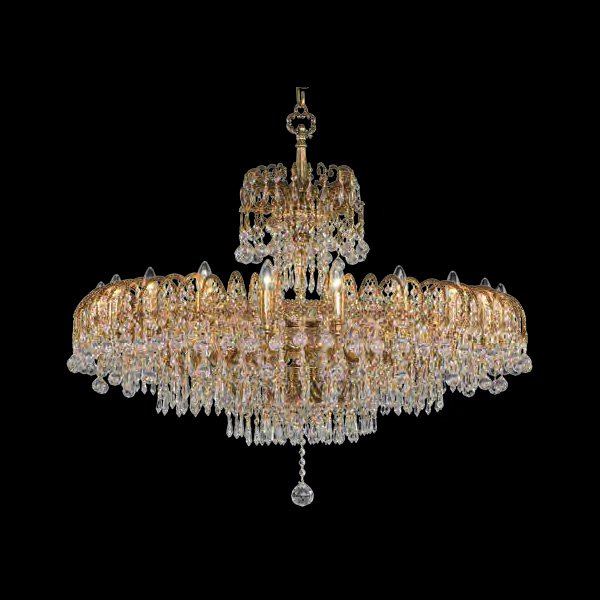 【Asfour Crystal】エジプト・クリスタルシャンデリア598／96  アンティークゴールド 24灯 (Φ960×H850mm)