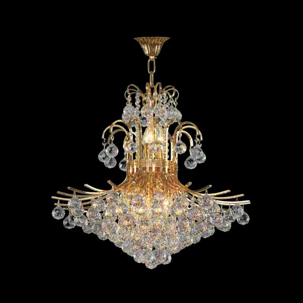 【Asfour Crystal】エジプト・クリスタルシャンデリア1016／1 ／65 ゴールド／クローム 12灯 (Φ650×H500mm)