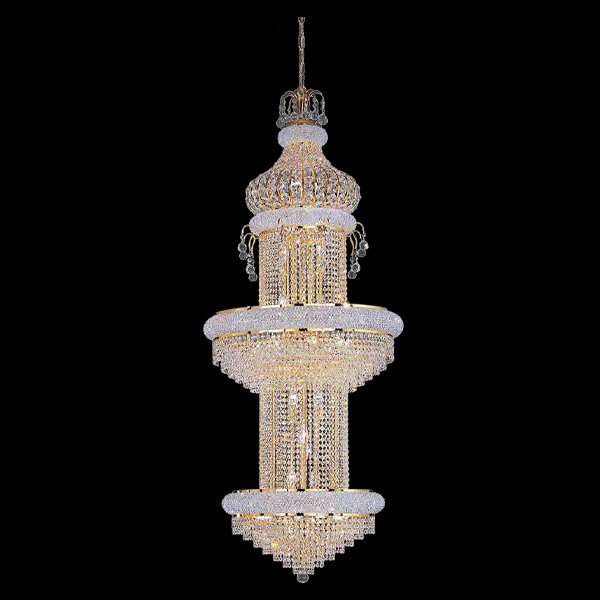 【Asfour Crystal】エジプト・クリスタルシャンデリア4107／60／250  ゴールド 40灯 (Φ680×H2650mm)