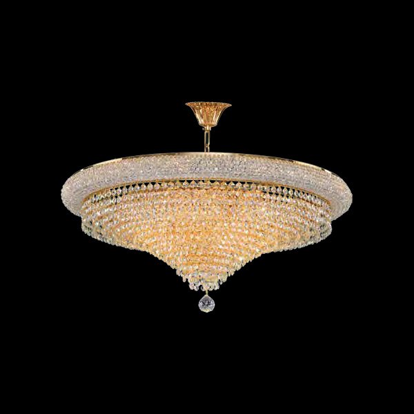 【Asfour Crystal】エジプト・クリスタルシャンデリア4256／60  ゴールド／クローム 6灯 (Φ630×H350mm)