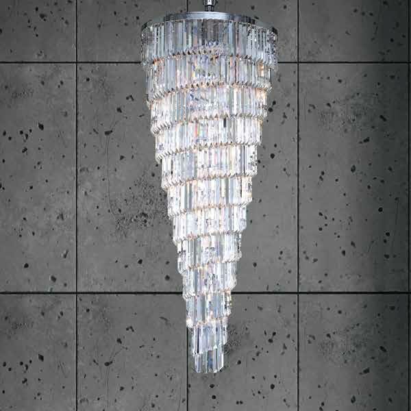 【Asfour Crystal】エジプト・クリスタルシャンデリア16／263  ゴールド／クローム 34灯 (Φ810×H2630mm)