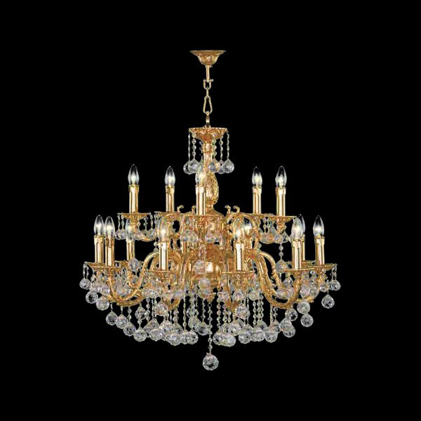 クリスタルガラス シャンデリア ゴールド Asfour Crystal】エジプト・クリスタルシャンデリア93／15