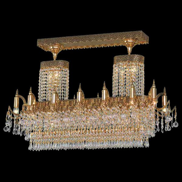 【Asfour Crystal】エジプト・クリスタルシーリングシャンデリア13／872／110  アンティークゴールド 21灯 (Φ1100×H670mm)