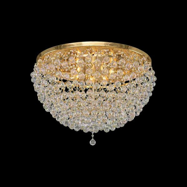 【Asfour Crystal】エジプト・クリスタルシーリングシャンデリア832／60／6  ゴールド／クローム 6灯 (Φ600×H450mm)