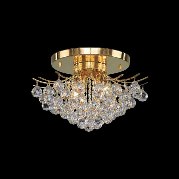 【Asfour Crystal】エジプト・クリスタルシーリングシャンデリア1016／45  ゴールド／クローム 4灯 (Φ450×H270mm)