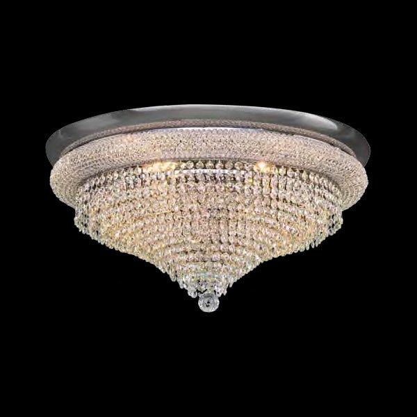 【Asfour Crystal】エジプト・クリスタルシーリングシャンデリア4256／50／6  ゴールド／クローム 5灯 (Φ500×H250mm)