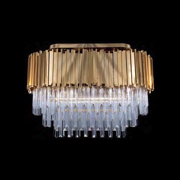 【Asfour Crystal】エジプト・クリスタルシーリングシャンデリア16／100／60  ゴールド 10灯 (Φ1010×H750mm)
