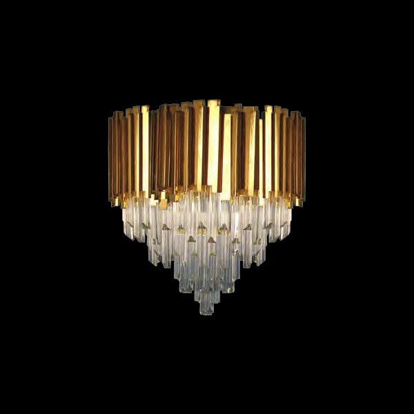 【Asfour Crystal】エジプト・クリスタルシーリングシャンデリア16／100／70  ゴールド 13灯 (Φ700×H800mm)