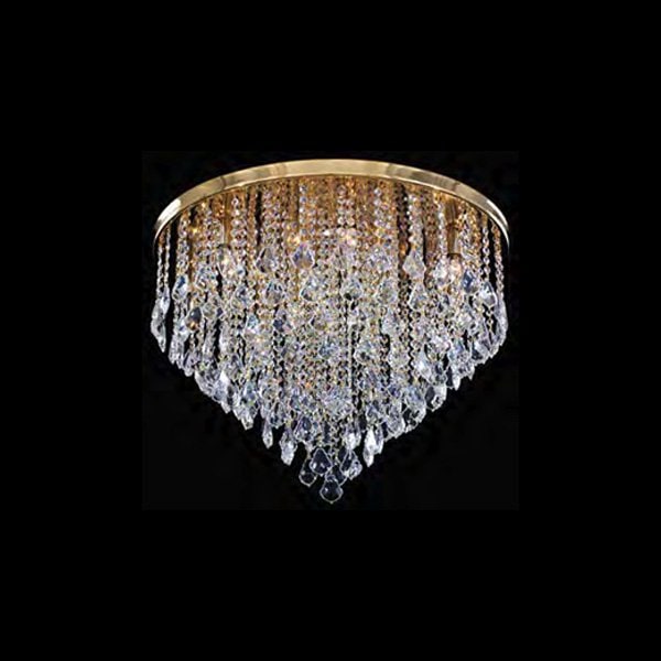 【Asfour Crystal】エジプト・クリスタルシーリングシャンデリア13／1008／50  ゴールド／クローム 7灯 (Φ500×H440mm)