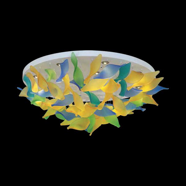 【Asfour Crystal】エジプト・シーリングシャンデリア21／2291／13  ホワイト 13灯 (Φ1000×H400mm)