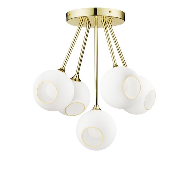 【DESIGN BY US】デンマーク・北欧照明 ガラスボールペンダント照明 「Ballroom – White Snow」5灯（W680×H660mm）