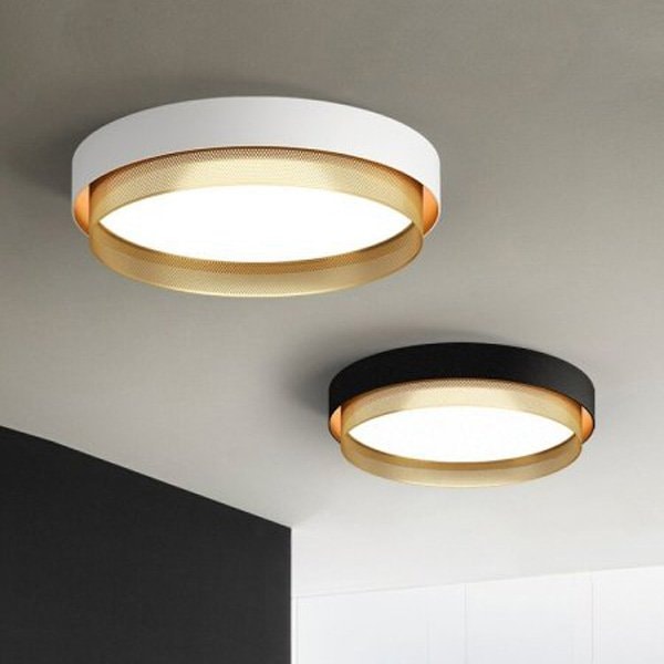 インテリア照明 LEDモダンシーリング照明　ブラック／ホワイト（W450／W550mm）