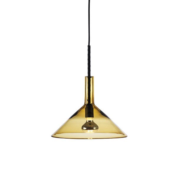 【Bsweden】スウェーデン・インテリア照明「Tratten pendant lamp」トラッテン ペンダント ランプ 1灯 ゴールド（Φ340×H270mm）
