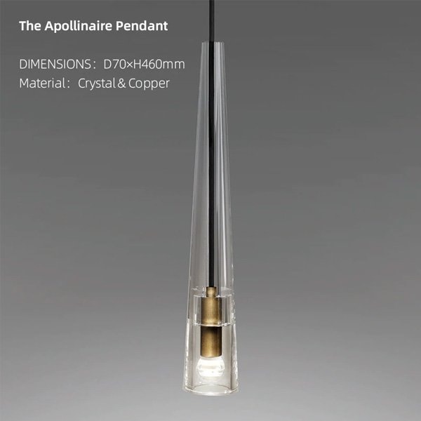 【リーズナブル】デザイン照明 ペンダントガラスシェードライト・1灯（W70×H460mm） 