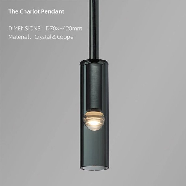 【リーズナブル】デザイン照明 ペンダントガラスシェードライト・1灯（W70×H420mm）