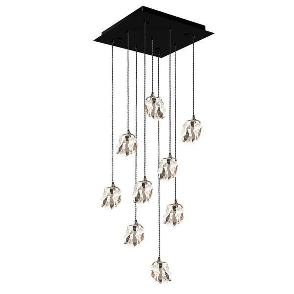 【MARETTI】オランダ・シーリングペンダントライト「GLASS JEWEL」9灯  CHROME（W450×H1700mm）