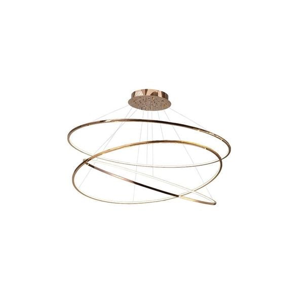 【MARETTI】オランダ・LEDフープ型ペンダントライト「LUXURY RINGS」3灯  BRASS（W1000×H5000mm）