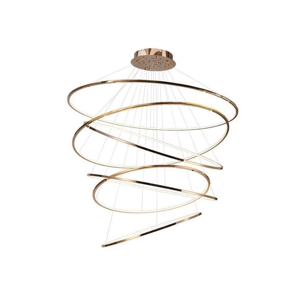 【MARETTI】オランダ・LEDフープ型ペンダントライト「LUXURY RINGS」6灯  BRASS（W1400×H5000mm）