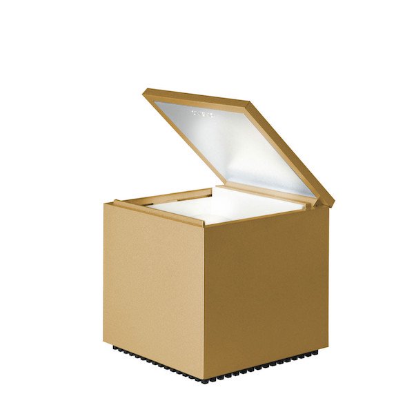 【Cini＆Nils】イタリア・インテリア照明「Cuboluce LED」テーブルライト マットゴールド（W100×H110mm）