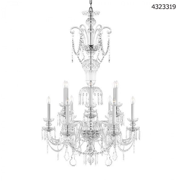 【Preciosa】「Rudolf S」クリスタルシャンデリア12灯 クローム(W840×H1340mm)