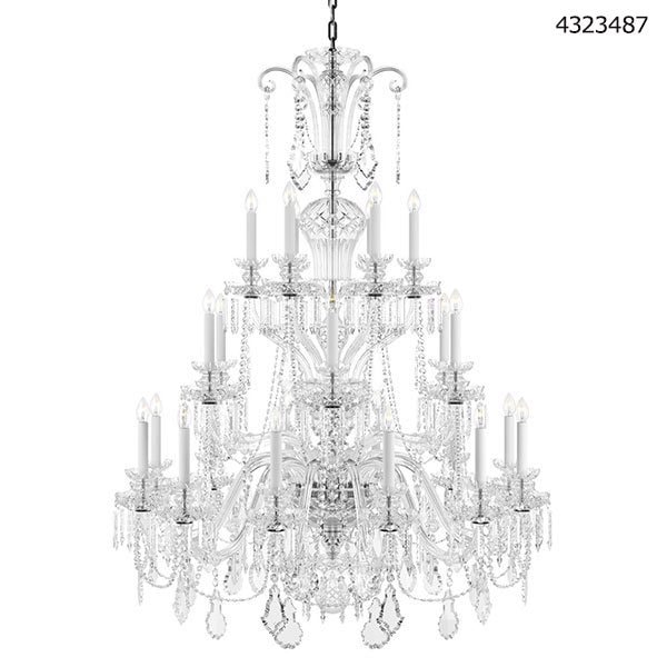 【Preciosa】「Rudolf XL」クリスタルシャンデリア24灯 クローム(W1200×H1600mm)
