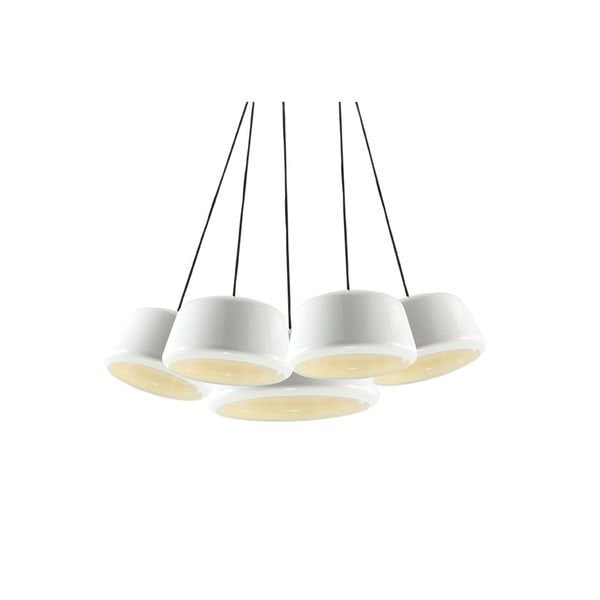 【MARETTI】オランダ・シェードペンダントライト「TOMMY」5灯  WHITE（W270～450mm）