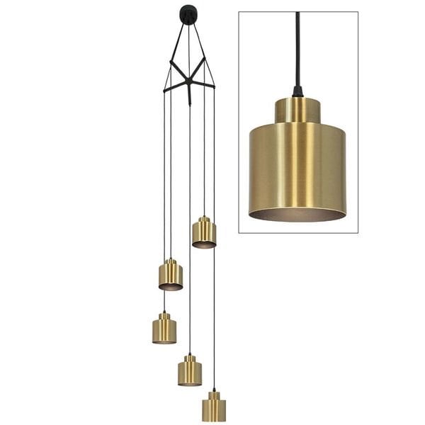 【MARETTI】オランダ・シェードペンダントライト「ROKIN」5灯  BRASS（H1500mm）