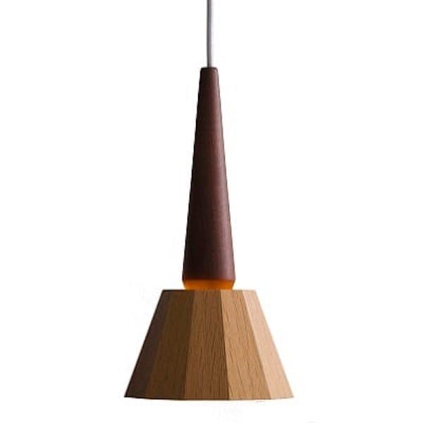 【MOARE】日本製・飛騨木のサステナブルな木製照明  「ティーポペンダント（ウォルナット／オーク）」ペンダントライト 1灯(Φ162×H313mm)