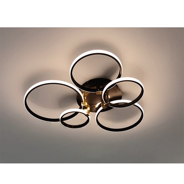 インテリア照明 モダンフープLEDシーリングライト ブラック（W770×D600cm）