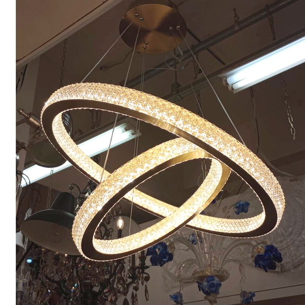 デザイン照明フープ型シャンデリア2連・ゴールド（φ600mm） | EL JEWEL