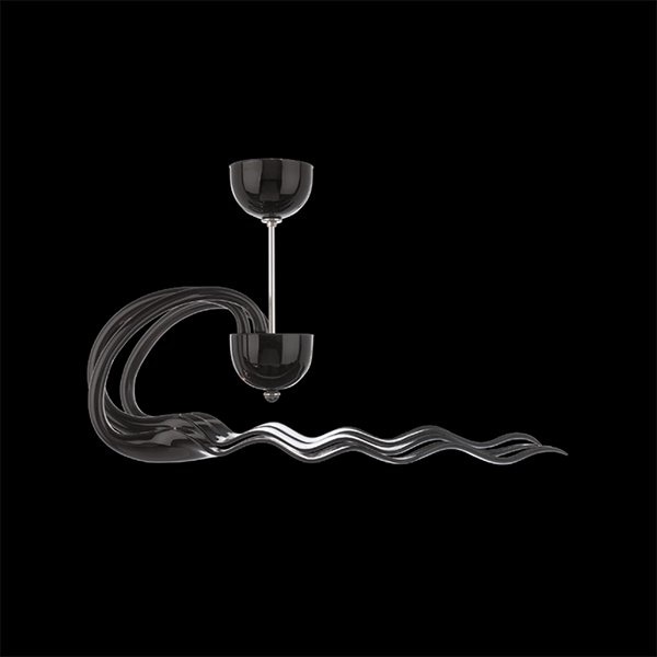 【イリスクリスタル】【PENELOPE】スペイン・クリスタルシャンデリア ブラック／ホワイト 1灯～5灯(W510mm~970mm)