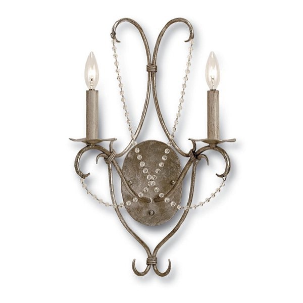 【CURREY】アメリカ・デザインアイアンクリスタルブラケット 2灯(W355×D178×H558mm)