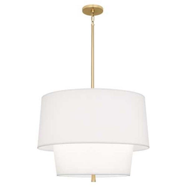 【ROBERT ABBEY】アメリカ・ペンダントライト「Decker Modern Brass Pendant」3灯ホワイト（W610×H461mm）