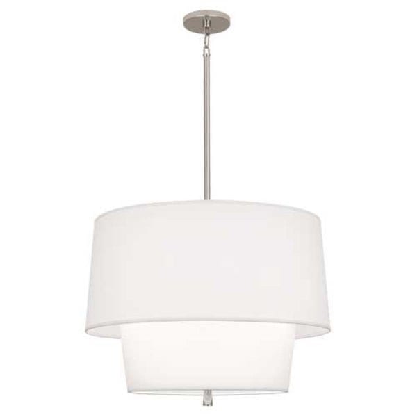 【ROBERT ABBEY】アメリカ・ペンダントライト「Decker Polished Nickel Pendant」3灯ホワイト（W610×H461mm）