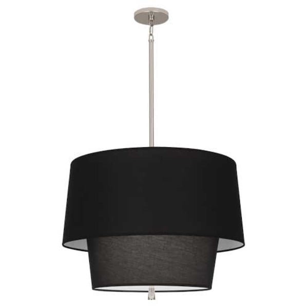 【ROBERT ABBEY】アメリカ・ペンダントライト「Decker Polished Nickel Pendant」3灯グレー（W610×H461mm）