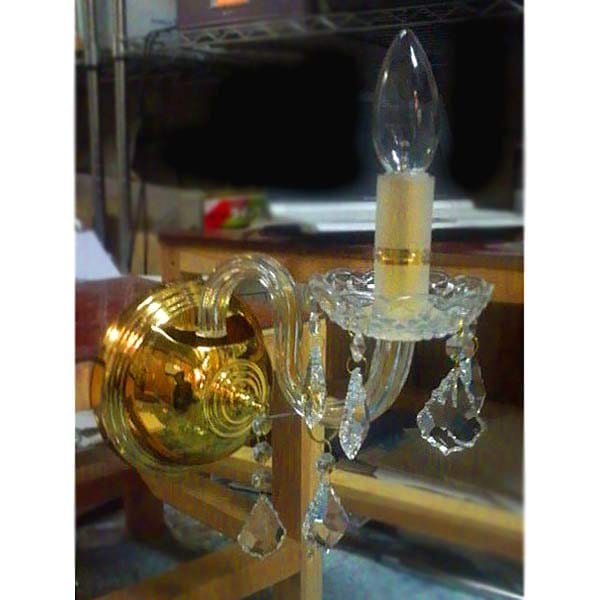 【LA LUCE】クリスタルブラケット 1灯 ゴールドorクローム(W140×H380mm)