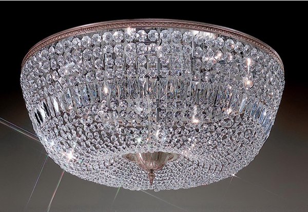 【CLT】アメリカ・シーリングシャンデリア『Crystal Baskets』12灯 ミレニアム・シルバー(W910×H380mm)*