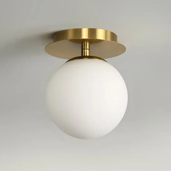 【リーズナブル】インテリア照明 ガラスボールシーリングライト　ブラック／ゴールド（W150×H180mm）