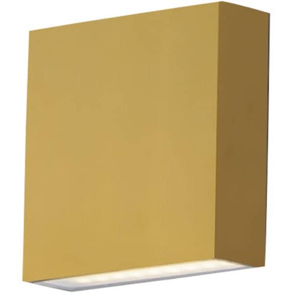 【ET2】アメリカ・アウトドアウォールライト「Brik」ゴールド（W121×D39×H121mm）