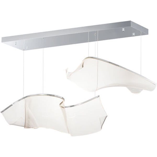 【ET2】アメリカ・シーリングペンダントライト「RINKLE」シルバー（W1067×D407×H337-3379mm）