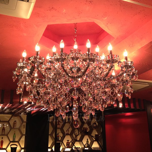 クリスタルシャンデリア 24灯 スモーキーブラック(φ1200×H800mm)