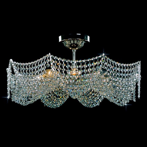 【Preciosa】最高級クリスタルシーリングシャンデリア 9灯 シルバー(W610×H310mm)